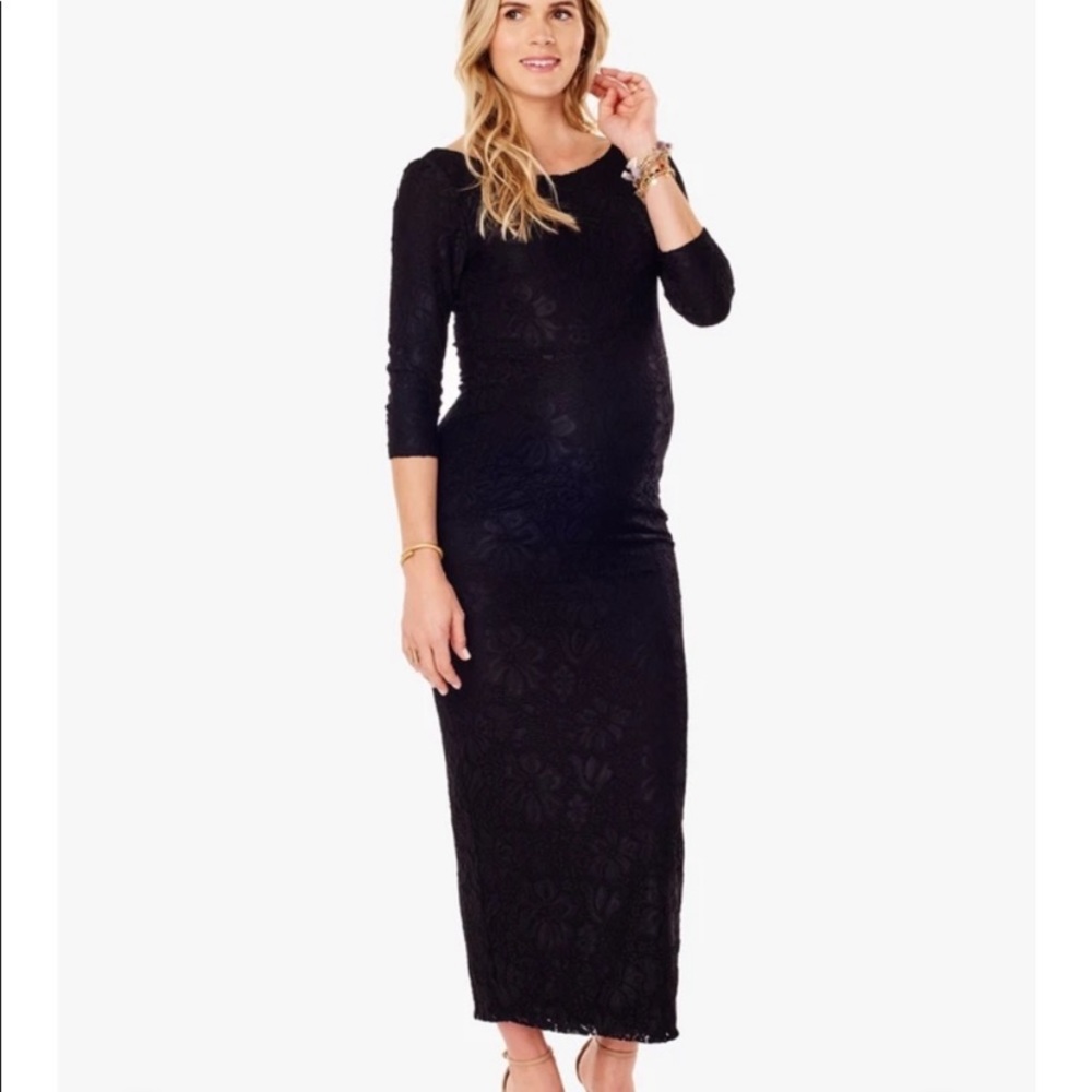 INGRID+ISABEL MATERNITY LACE COLUMN DRESS BLACK SIZE M